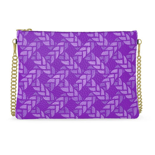 Purple Print Leather Crossbody