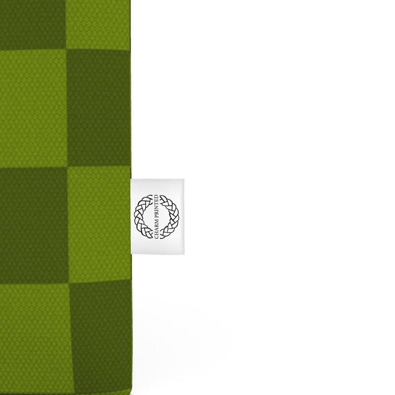 Olive Green Checker Canvas Tote Bag